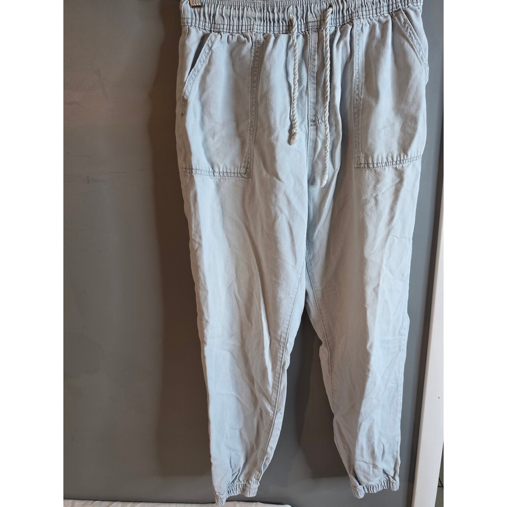 Celebrity Pink Light Wash Denim Joggers Elastic Waist Drawstring Pants Small